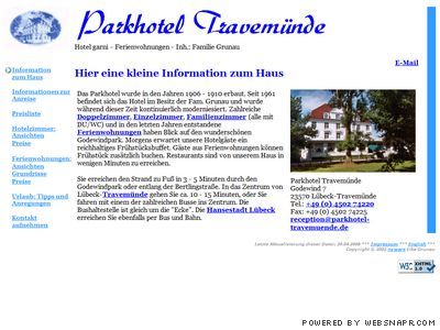 Bild der Website www.parkhotel-travemuende.de
